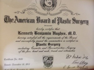 Dr. Kenneth Hughes Board-Certified by the American Board of Plastic Surgery in 2012 and 2022