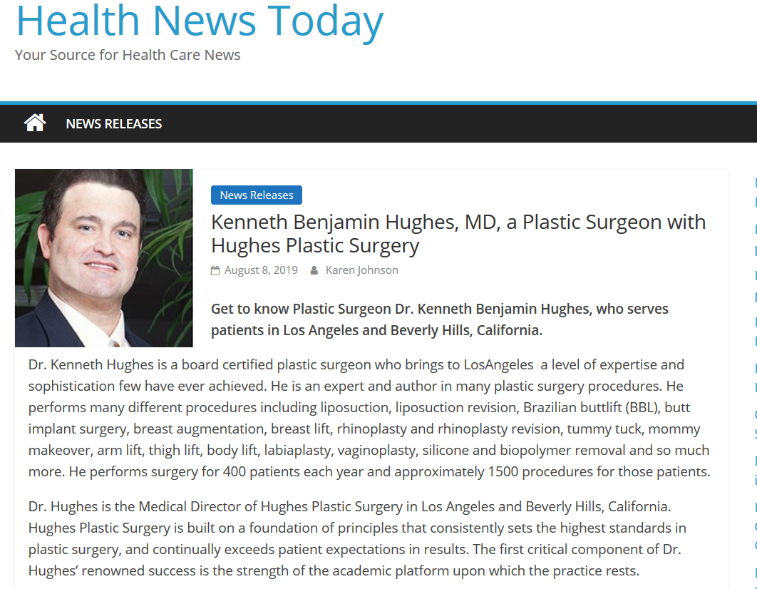 Dr. Kenneth Hughes Featured in Health News