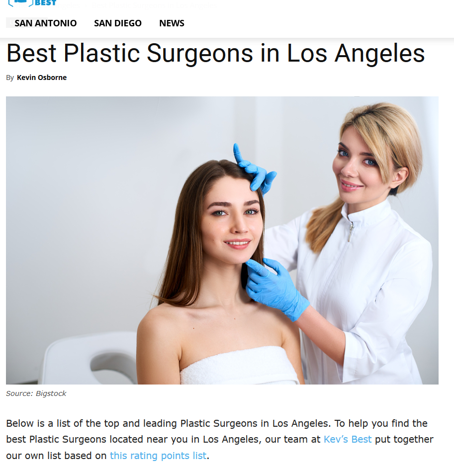 Dr. Kenneth Hughes Voted Best Plastic Surgeon in Los Angeles in 2020